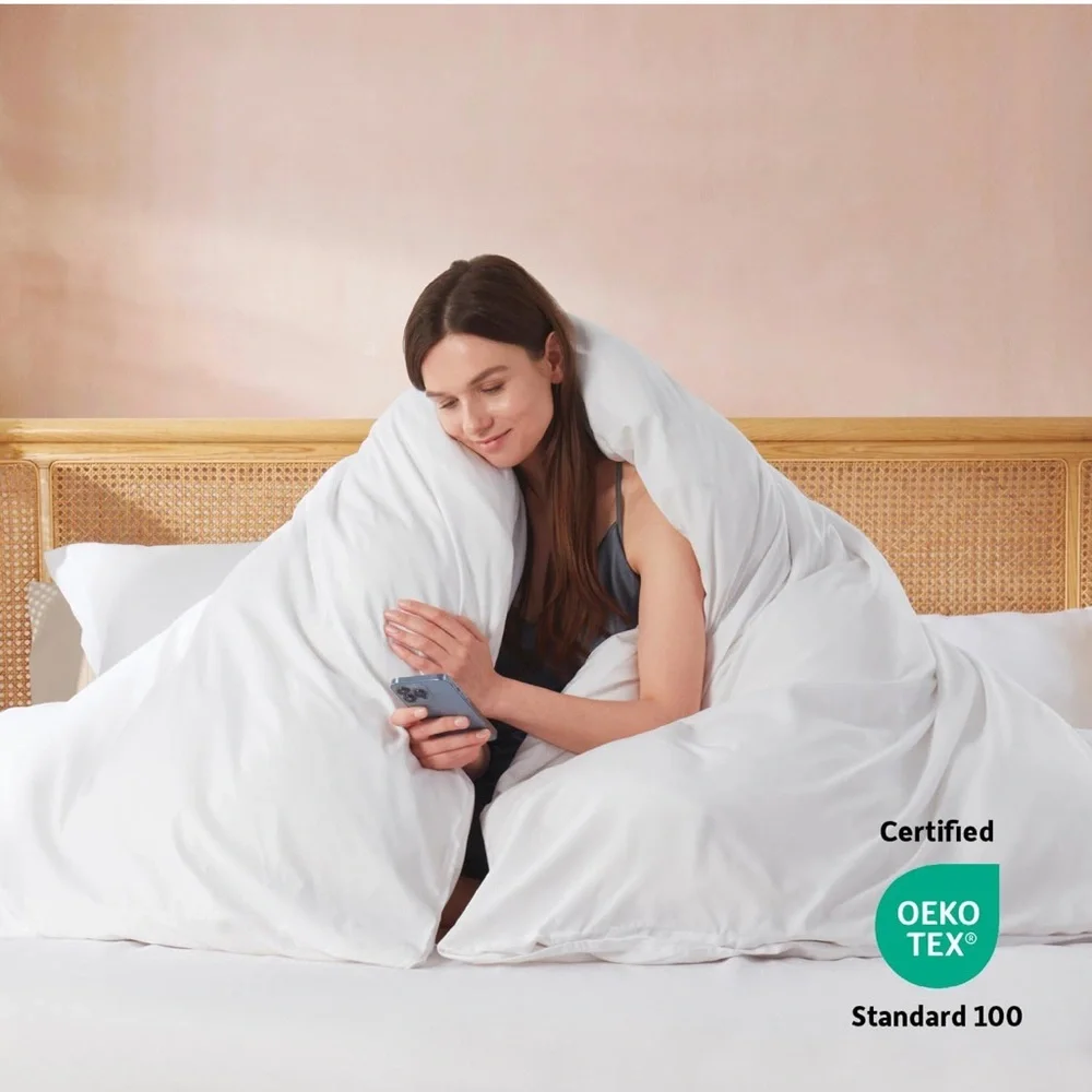 Nestl Twin Duvet Cover Set Soft Double Brushed White Twin/Twin XL NIB
